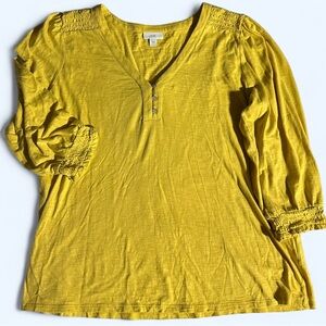 J. Jill Size L V neck Blouse Great Condition with Beautiful Details